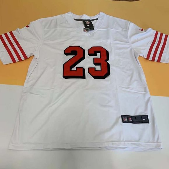 San Francisco 49ers Christian McCaffrey Nike White #23 Jersey